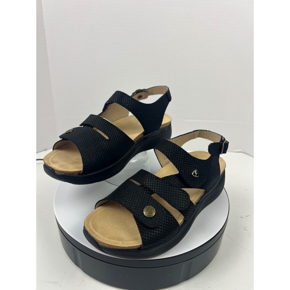 Xelero Women's Black Leather Comfort Walking Arch Support Sandals 12.5-13 (43) - Picture 17 of 17